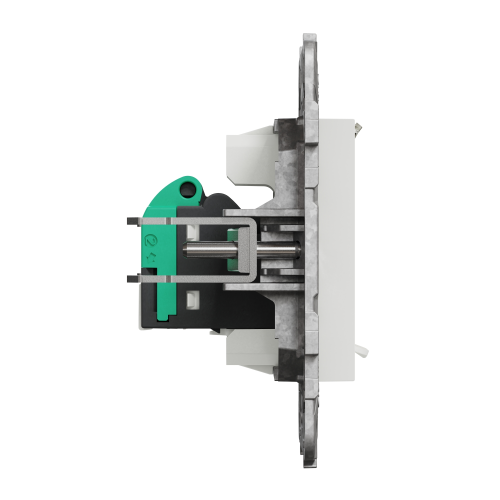 Priza RJ45 Cat 5E UTP cu suport fixare si gheare 2M alb, Schneider