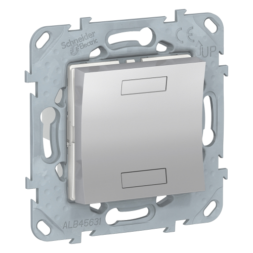 Intrerupator cu revenire KNX + suport fixare Unica aluminiu, Schneider
