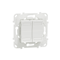 Intrerupator dublu cu revenire KNX + suport fixare Unica alb, Schneider