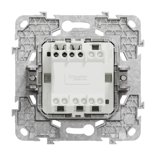 Intrerupator simplu + suport fixare si gheare cu LED Unica alb 10A, Schneider