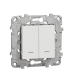 Intrerupator dublu + suport fixare si gheare cu LED Unica alb 10A, Schneider