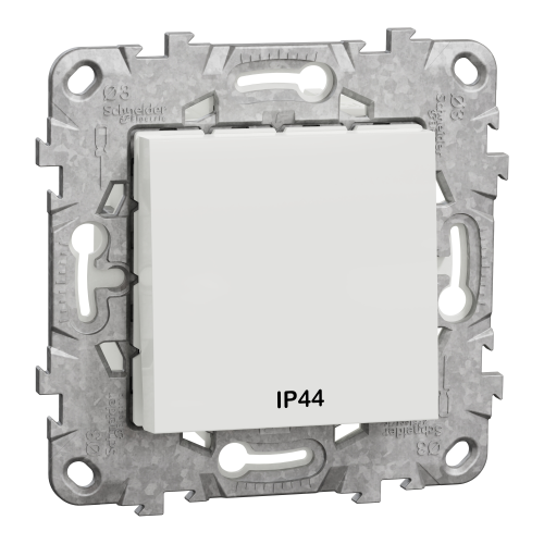 Intrerupator simplu IP44 + suport fixare Unica alb 10A, Schneider