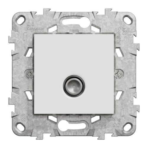 Priza TV tata cu suport fixare si gheare Unica 2M alb, Schneider