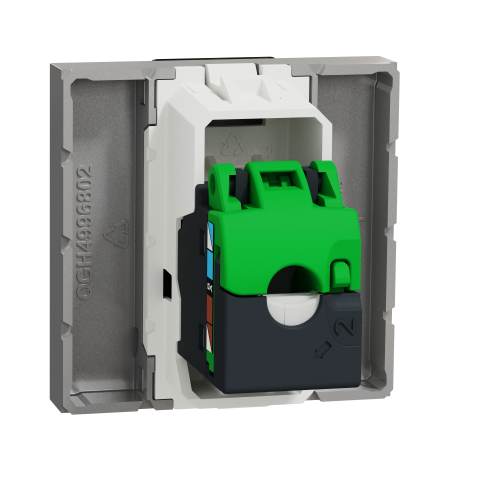 Priza RJ45 Cat 5 UTP Unica 2M aluminiu, Schneider