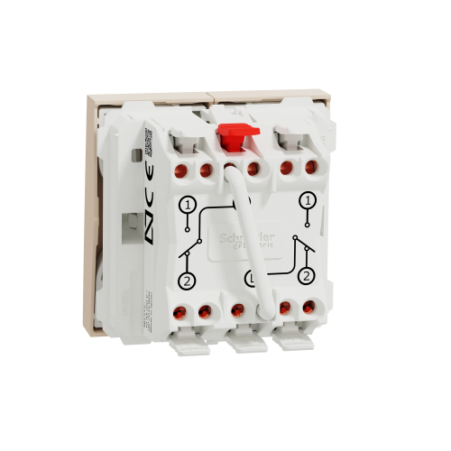 Intrerupator cap scara dublu Unica 2M bej 10A, Schneider
