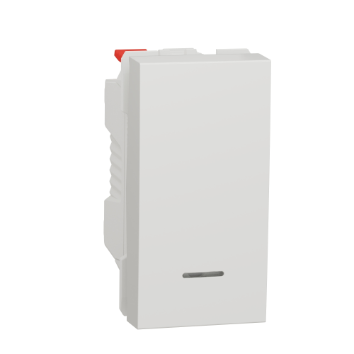 Intrerupator cu revenire cu led Unica 1M alb 10A, Schneider