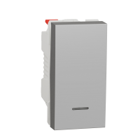 Intrerupator cu revenire cu led Unica 1M aluminiu 10A, Schneider