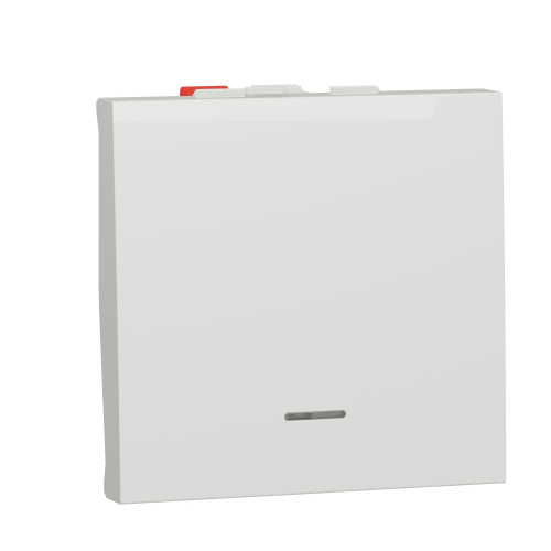 Intrerupator cu revenire cu LED Unica 2M alb 10A, Schneider