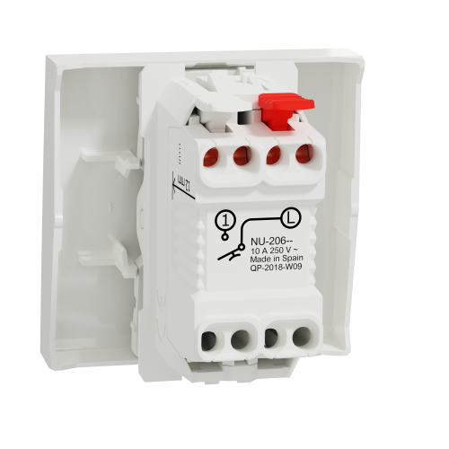 Intrerupator cu revenire Unica 2M alb antibacterian 10A, Schneider