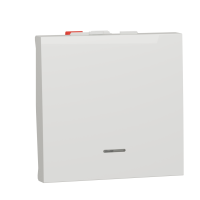 Intrerupator cu revenire cu LED Unica 2M alb antibacterian 10A, Schneider