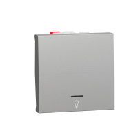 Intrerupator cu revenire simbol lumina cu LED Unica 2M aluminiu 10A, Schneider