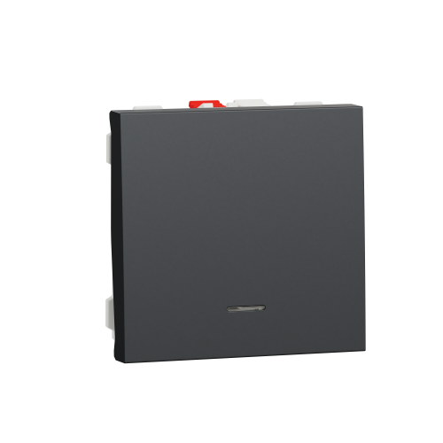 Intrerupator cu revenire cu LED Unica 2M antracit 10A, Schneider
