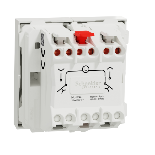 Intrerupator jaluzele cu Stop Unica 2M alb 6A, Schneider