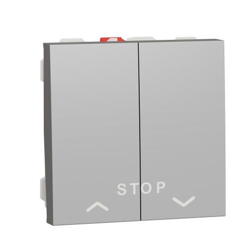 Intrerupator jaluzele cu Stop Unica 2M aluminiu 10A, Schneider