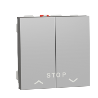 Intrerupator jaluzele cu Stop Unica 2M aluminiu 10A, Schneider