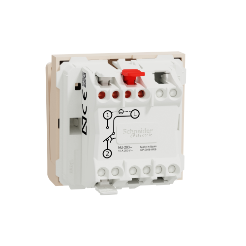 Intrerupator cu cartela NO/NC Unica 2M bej 10A, Schneider