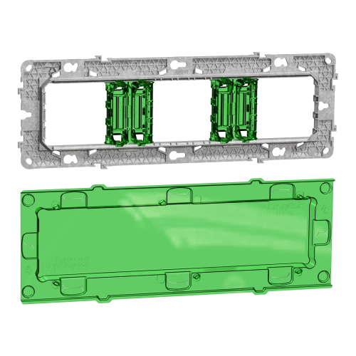 Suport fixare plastic + capac protectie Unica 3P 6M, Schneider