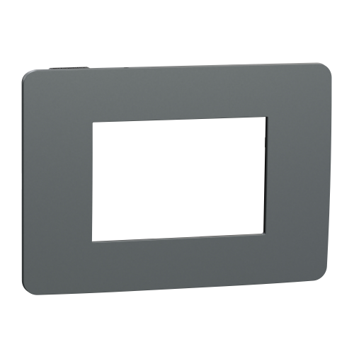 Rama Unica 3 module gri inchis/negru, Schneider