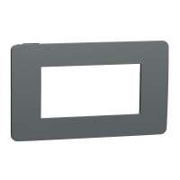 Rama Unica 4 module gri inchis/negru, Schneider
