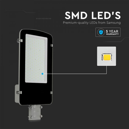 Lampa stradala LED Cip Samsung 100W 6500K gri, V-TAC