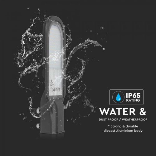 Lampa stradala LED Cip Samsung 30W 6500K negru, V-TAC