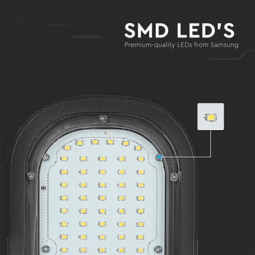 Lampa stradala LED Cip Samsung 50W 6500K negru, V-TAC