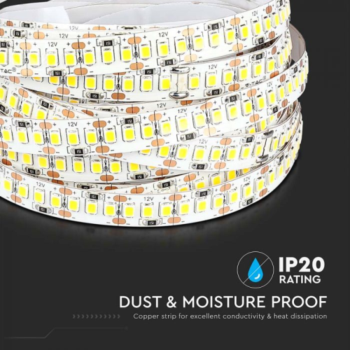 Banda LED alb 12V 17W/m 4000K, V-TAC