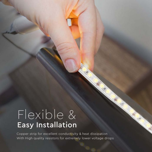 Banda LED IP65 alb 12V 8W/m 3000K, V-TAC
