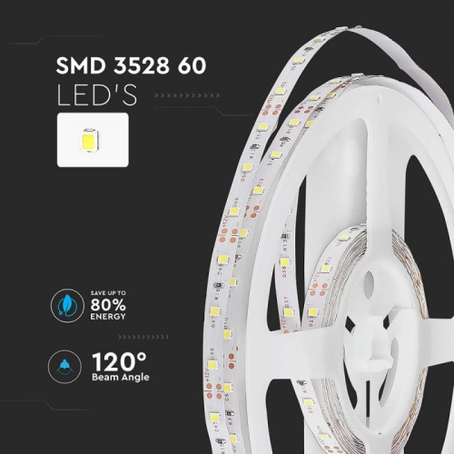 Banda LED IP65 alb 12V 4.2W/m 4000K, V-TAC