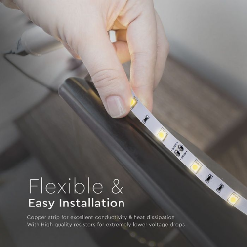 Banda LED alb 12V 4.8W/m 3000K, V-TAC