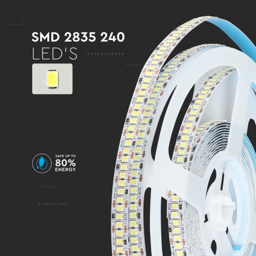 Banda LED alb 12V 20W/m 3000K, V-TAC