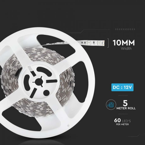Banda LED alb 12V 11W/m 6500K, V-TAC