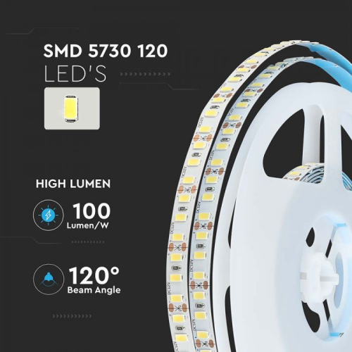 Banda LED alb 12V 20W/m 3000K, V-TAC
