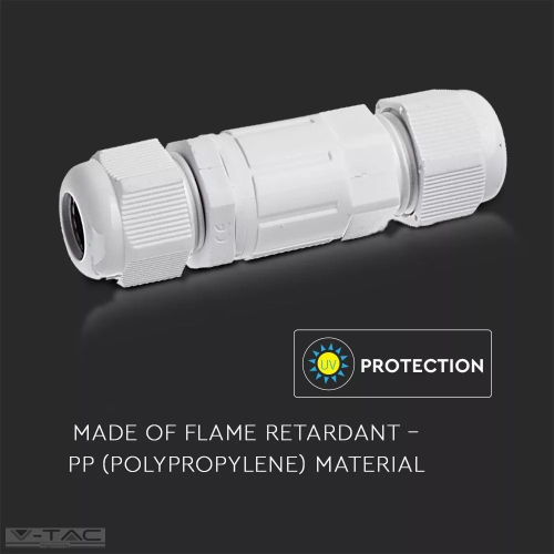 Conector imbinare cablu IP68 alb, V-TAC