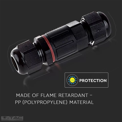Conector imbinare cablu IP68 negru, V-TAC