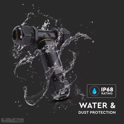 Conector imbinare cablu tip T 8-12mm IP68 negru, V-TAC