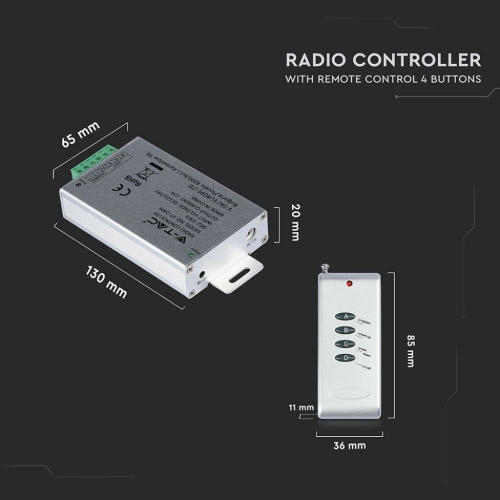 Controler banda led cu radio control, V-TAC